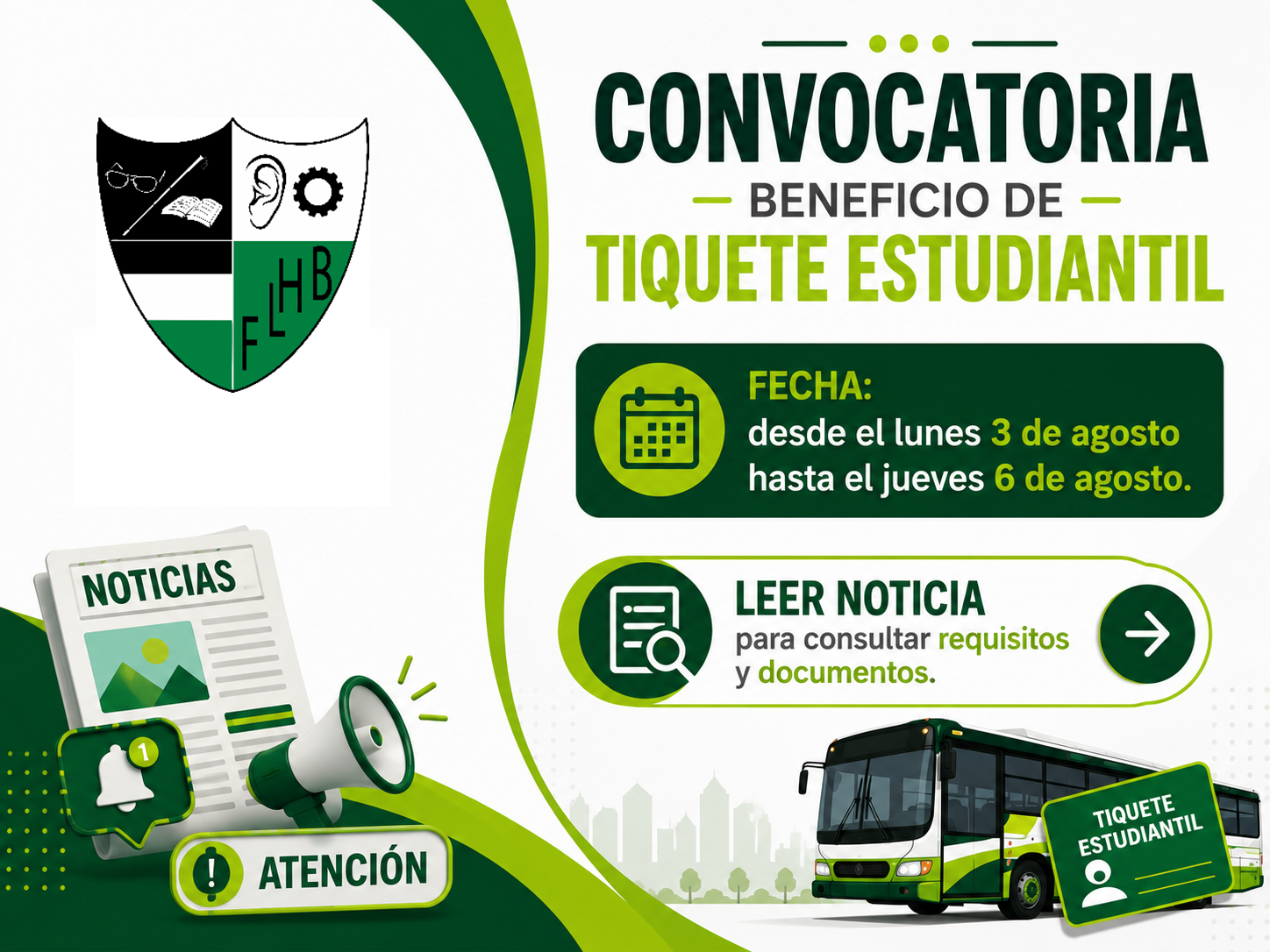Convocatoria – Beneficio de Tiquete Estudiantil 2026